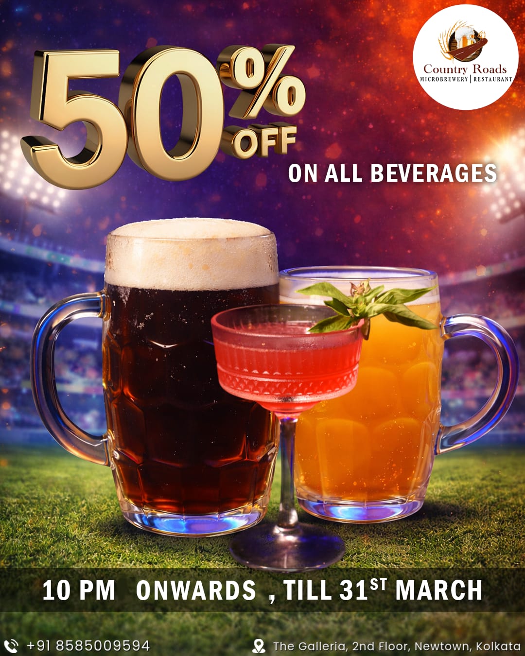 50% Off on All Beverages - Country Roads