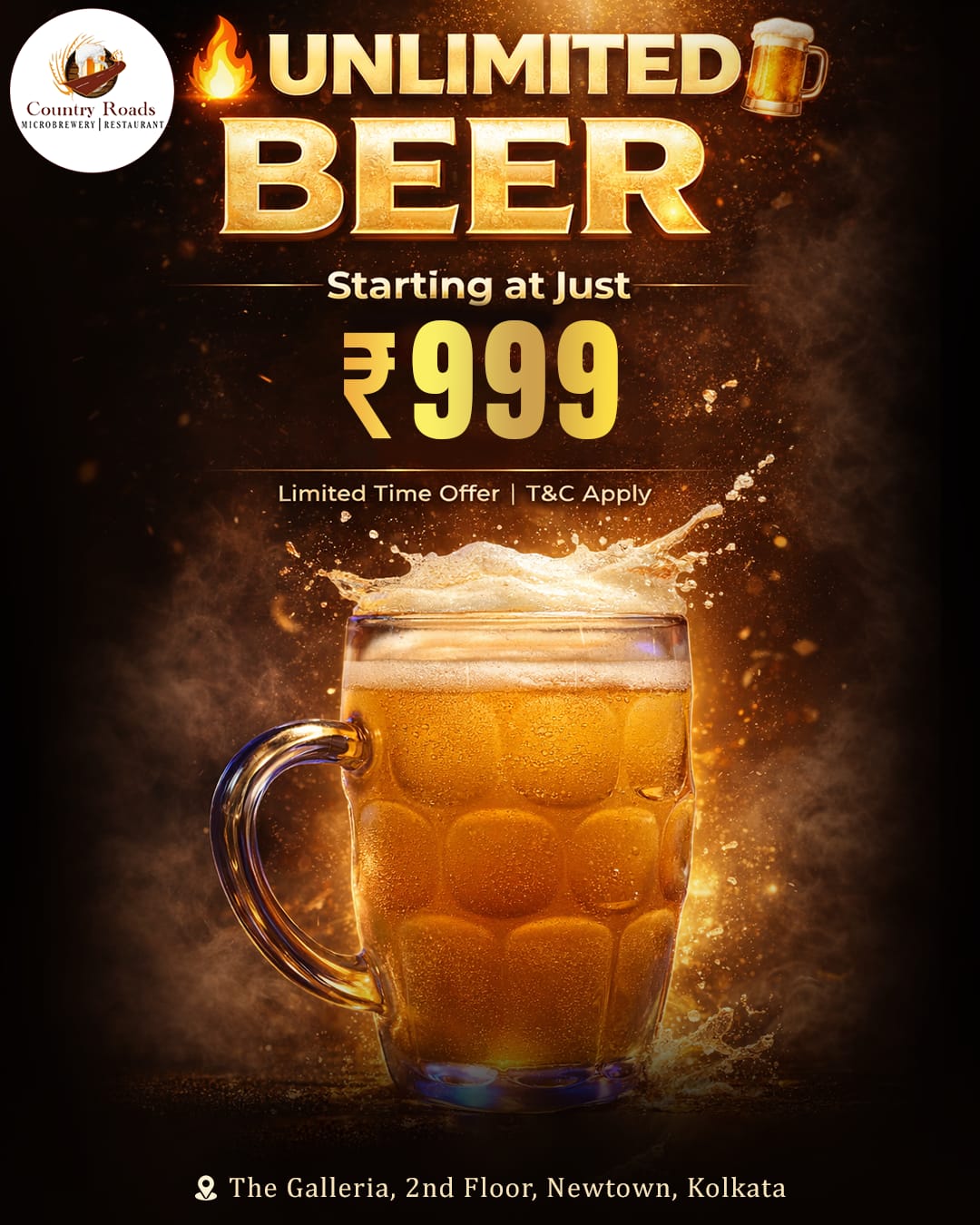Unlimited Beer ₹999 - Country Roads